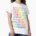 Rainbow Books Shelf Pattern (Black Background) - Adult & Kids T-Shirts, Sweatshirts & Hoodies apparel design preview 1