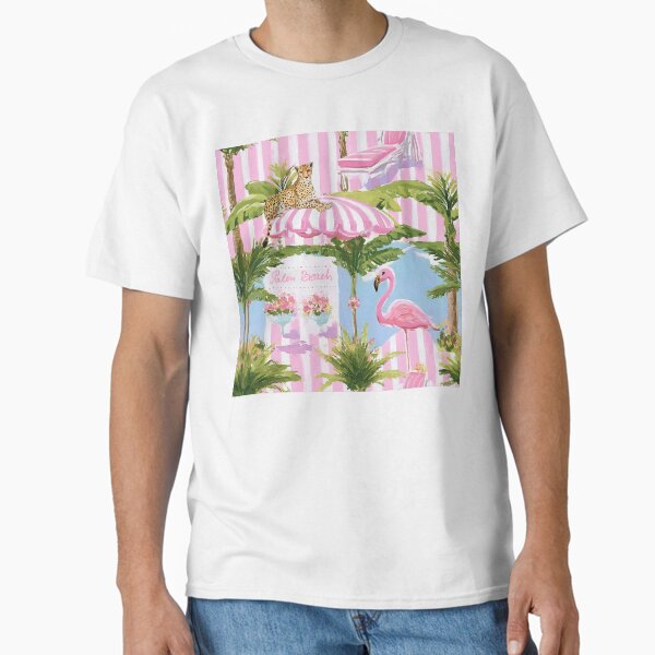 Palm Beach summer on pink stripes - Adult & Kids T-Shirts, Sweatshirts & Hoodies apparel design preview 1