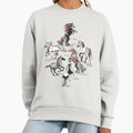 Horses in the wind sage green textured background and - Adult & Kids T-Shirts, Sweatshirts & Hoodies apparel design preview 1