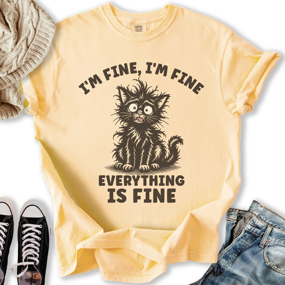 Everything Is Fine Cat - Adult & Kids T-Shirts, Sweatshirts & Hoodies apparel design preview 1