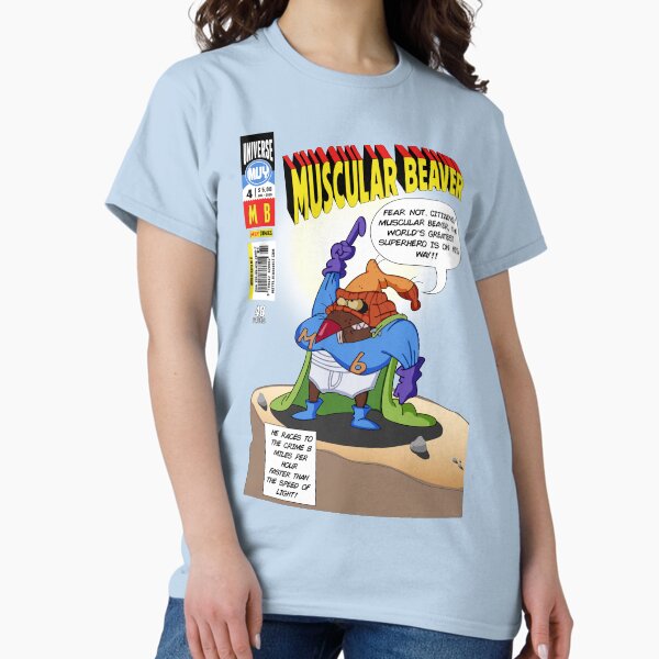 Muscular Beaver Comic - Adult & Kids T-Shirts, Sweatshirts & Hoodies apparel design preview 1