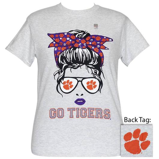 Girlie Girl Originals Preppy Clemson Messy Bun - Adult & Kids T-Shirts, Sweatshirts & Hoodies apparel design preview 1