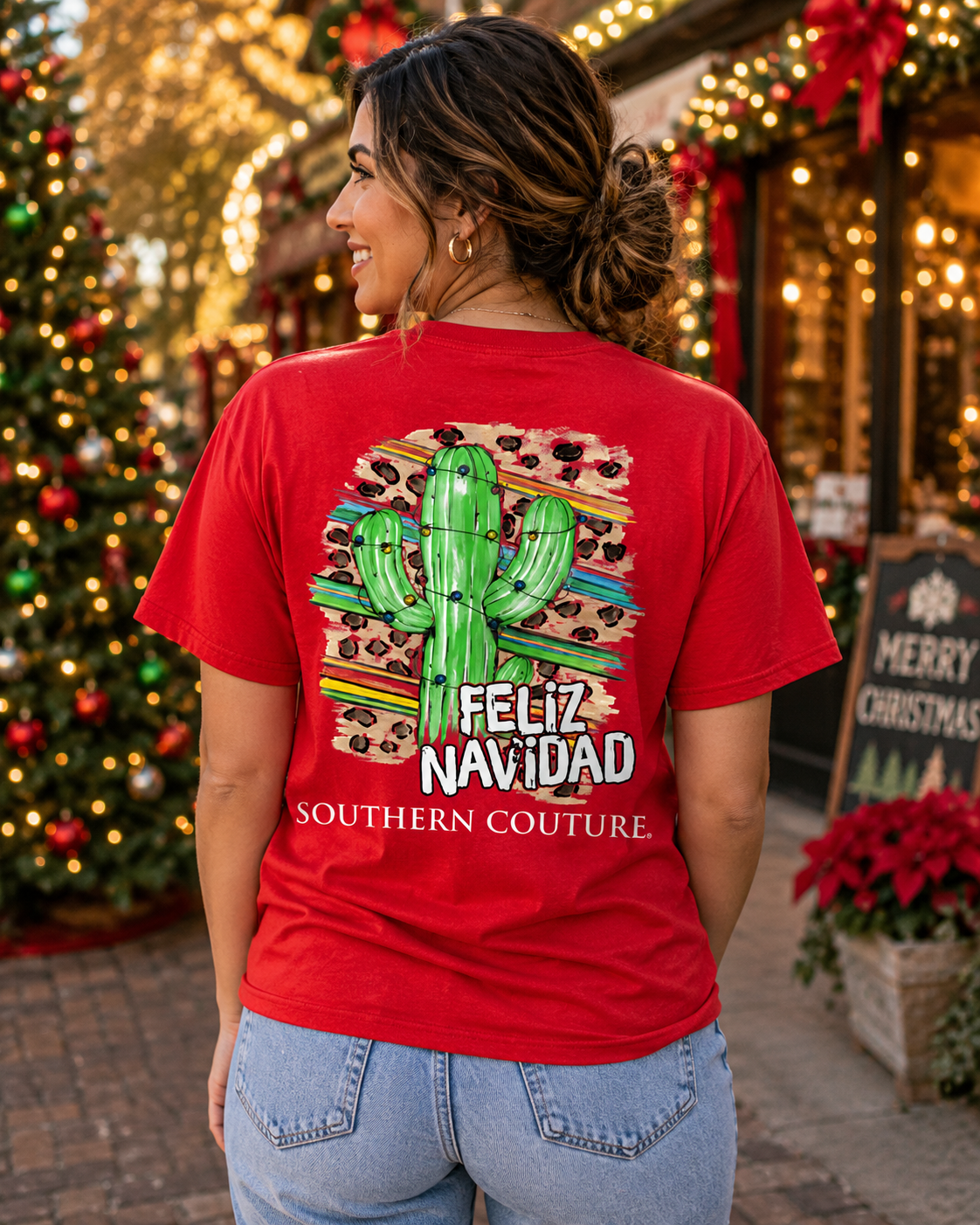 SALE Southern Couture Classic Feliz Navidad Holiday - Adult & Kids T-Shirts, Sweatshirts & Hoodies apparel design preview 1