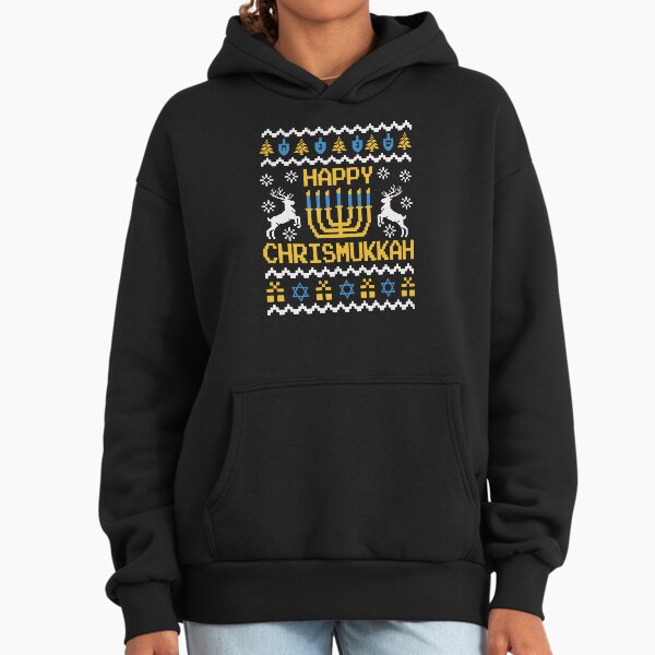 Happy Chrismukkah Knitted Pattern Animated Character - Adult & Kids T-Shirts, Sweatshirts & Hoodies apparel design preview 1