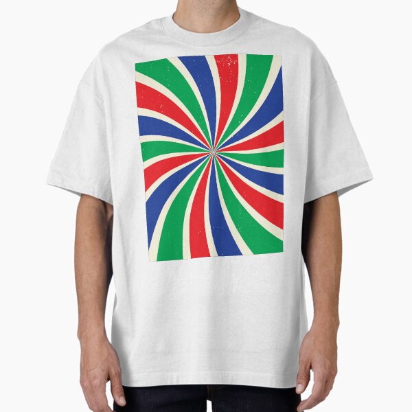 Textured Retro Sunburst Red, Green, Blue - Adult & Kids T-Shirts, Sweatshirts & Hoodies apparel design preview 1
