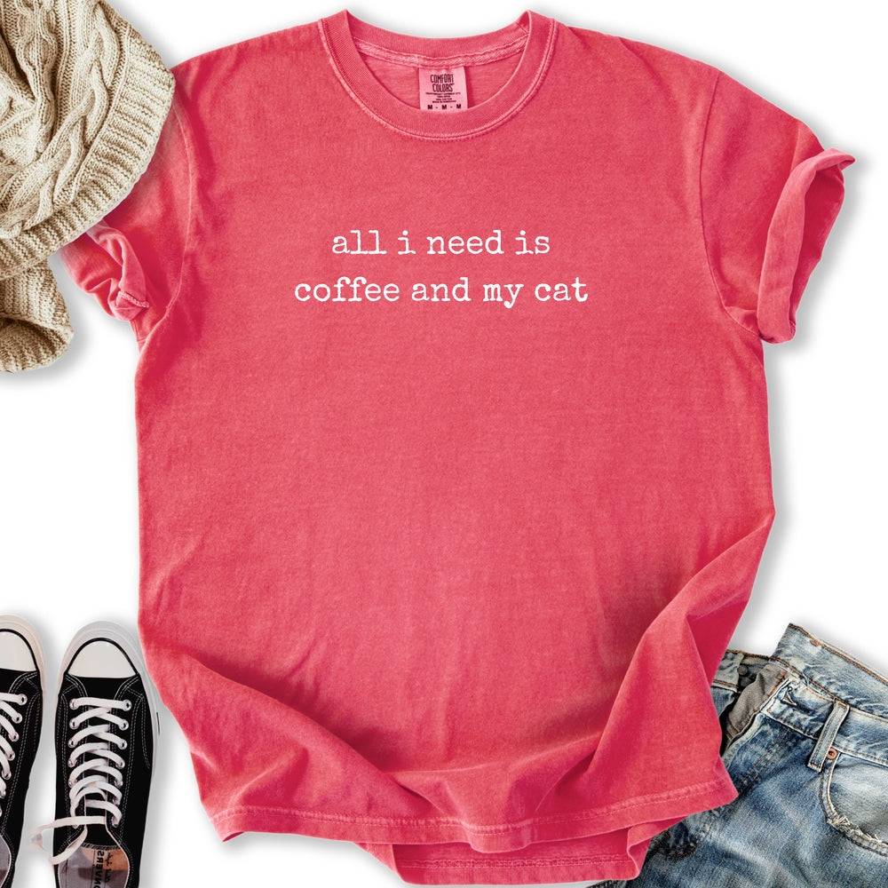 Coffee And My Cat - Adult & Kids T-Shirts, Sweatshirts & Hoodies apparel design preview 1