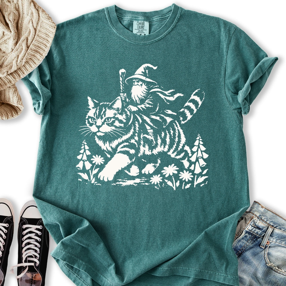 Wizard Cat Rider - Adult & Kids T-Shirts, Sweatshirts & Hoodies apparel design preview 2