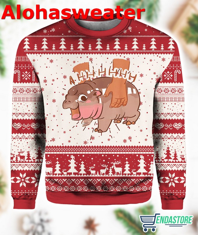 Baby Hippo Moo Deng Ugly Christmas Sweater product image