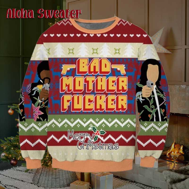 Banana Gun Pulp Fiction Ugly Christmas Sweater product image 2