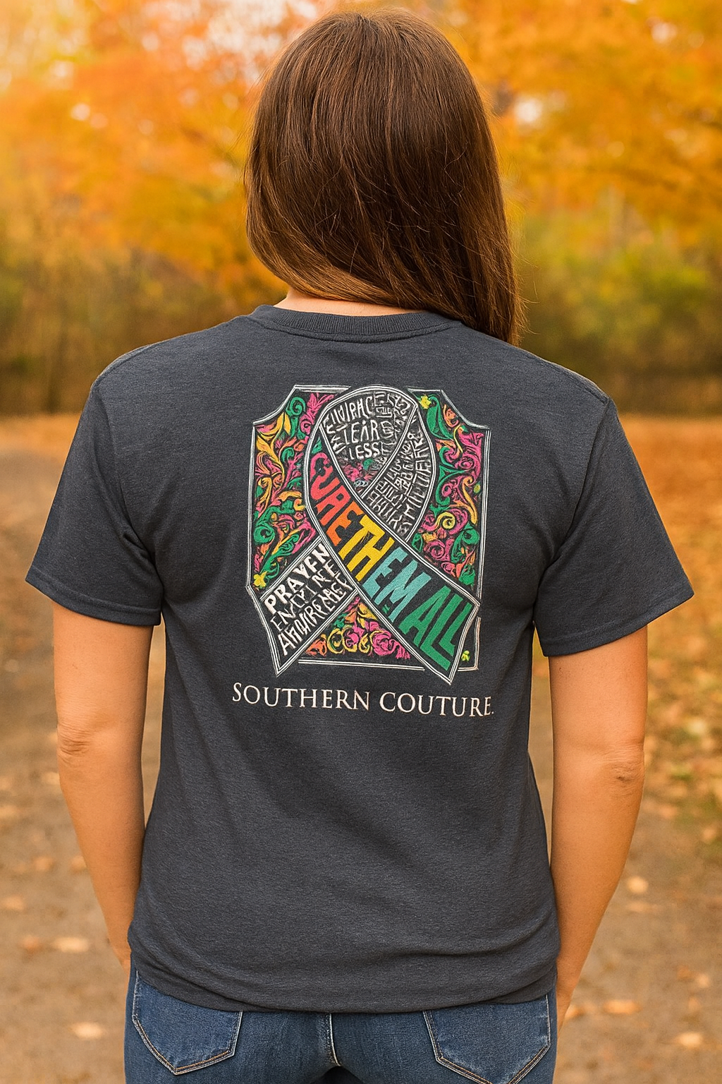 Southern Couture Classic Cure Them All Cancer - Adult & Kids T-Shirts, Sweatshirts & Hoodies apparel design preview 1
