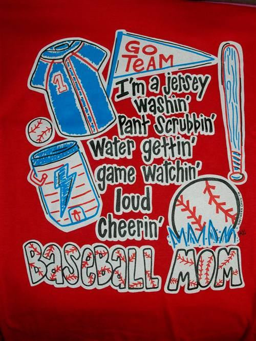 Southern Chics Funny Baseball Mom 4 Red Sweet Girlie - Adult & Kids T-Shirts, Sweatshirts & Hoodies apparel design preview 1