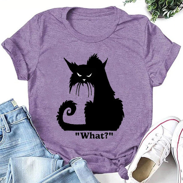 What? Lovely Angry Cat Print Women Slogan - Adult & Kids T-Shirts, Sweatshirts & Hoodies apparel design preview 2