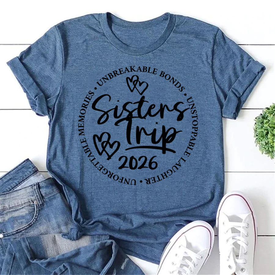 Sister's Trip 2026 Letter Print Women Slogan - Adult & Kids T-Shirts, Sweatshirts & Hoodies apparel design preview 1