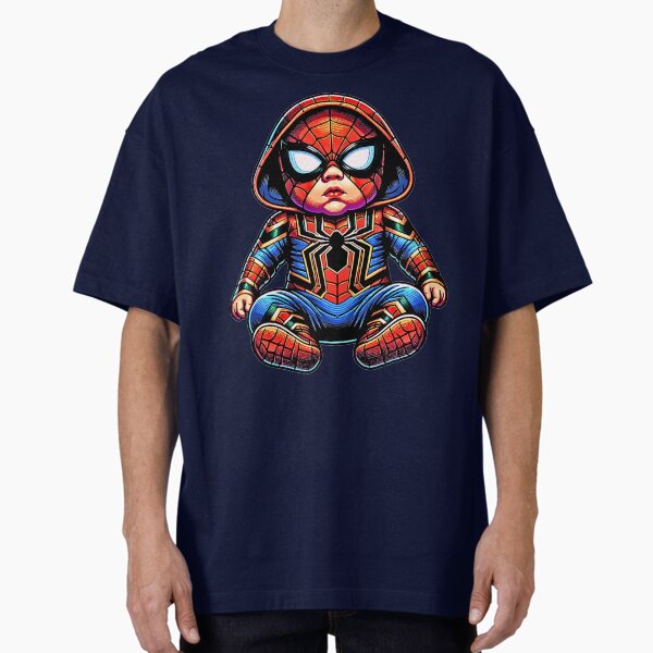 Cute Baby Spider Superhero Chibi Hooded Hero Cartoon - Adult & Kids T-Shirts, Sweatshirts & Hoodies apparel design preview 1