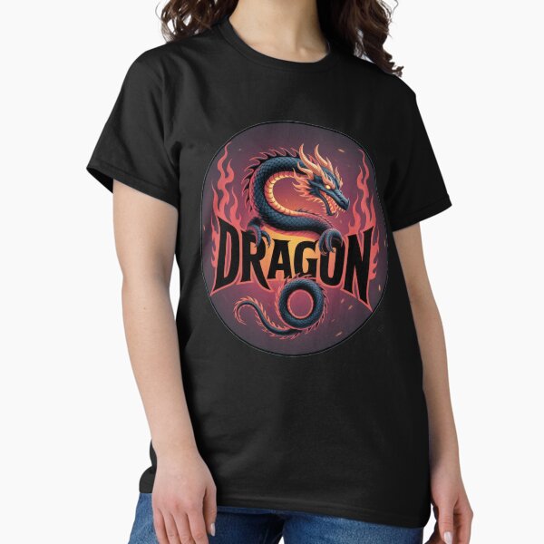 Fiery black dragon with fire emblem logo Legendary - Adult & Kids T-Shirts, Sweatshirts & Hoodies apparel design preview 1