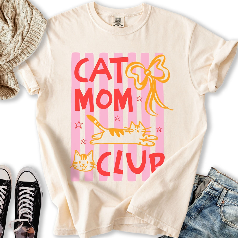 Pink Cat Mom Club - Adult & Kids T-Shirts, Sweatshirts & Hoodies apparel design preview 1