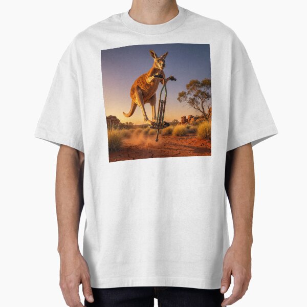 Happy Kangaroo Hops on Pogo Stick - Adult & Kids T-Shirts, Sweatshirts & Hoodies apparel design preview 1