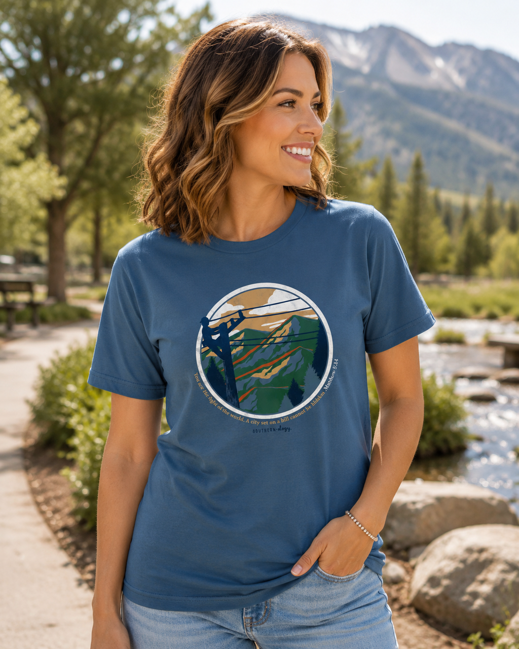 Southernology Lineman Light Hurricane Relief - Adult & Kids T-Shirts, Sweatshirts & Hoodies apparel design preview 1