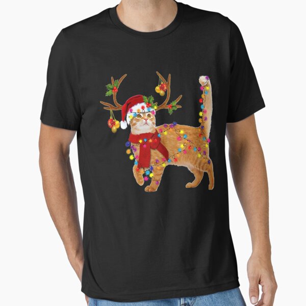 Cat Gorgeous Reindeer Christmas Lights Tree Scarf - Adult & Kids T-Shirts, Sweatshirts & Hoodies apparel design preview 1