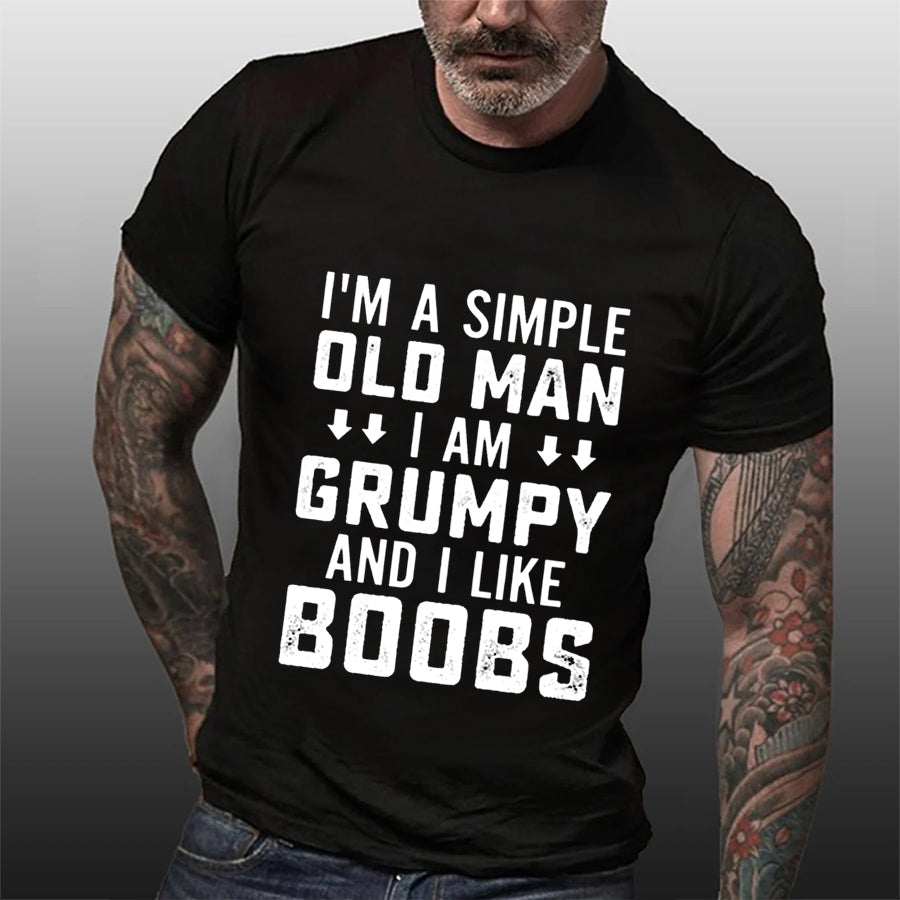 I'm A Simple Old Man Print Men Slogan - Adult & Kids T-Shirts, Sweatshirts & Hoodies apparel design preview 7