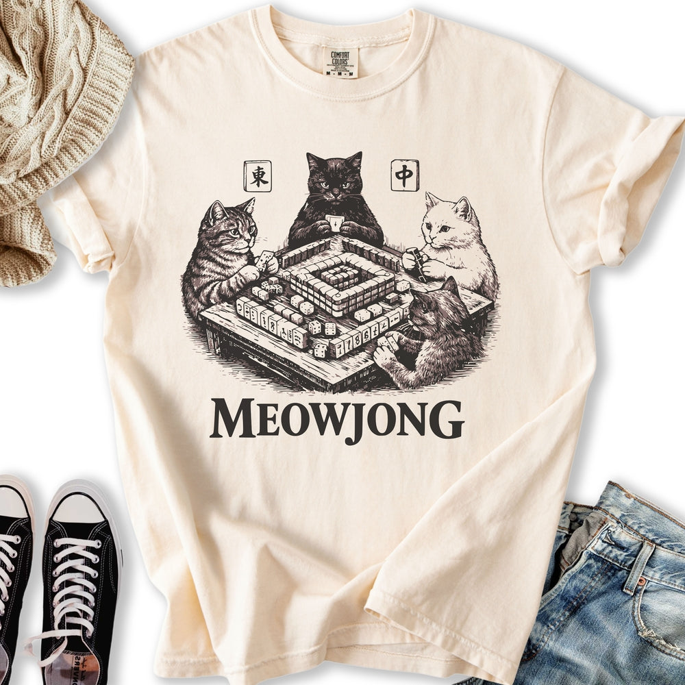Meowjong Cat - Adult & Kids T-Shirts, Sweatshirts & Hoodies apparel design preview 1