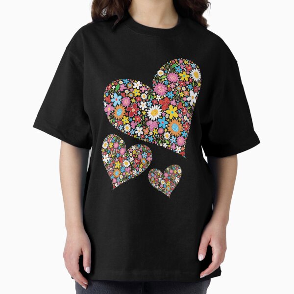 Whimsical Spring Flowers Valentine Hearts Trio - Adult & Kids T-Shirts, Sweatshirts & Hoodies apparel design preview 1