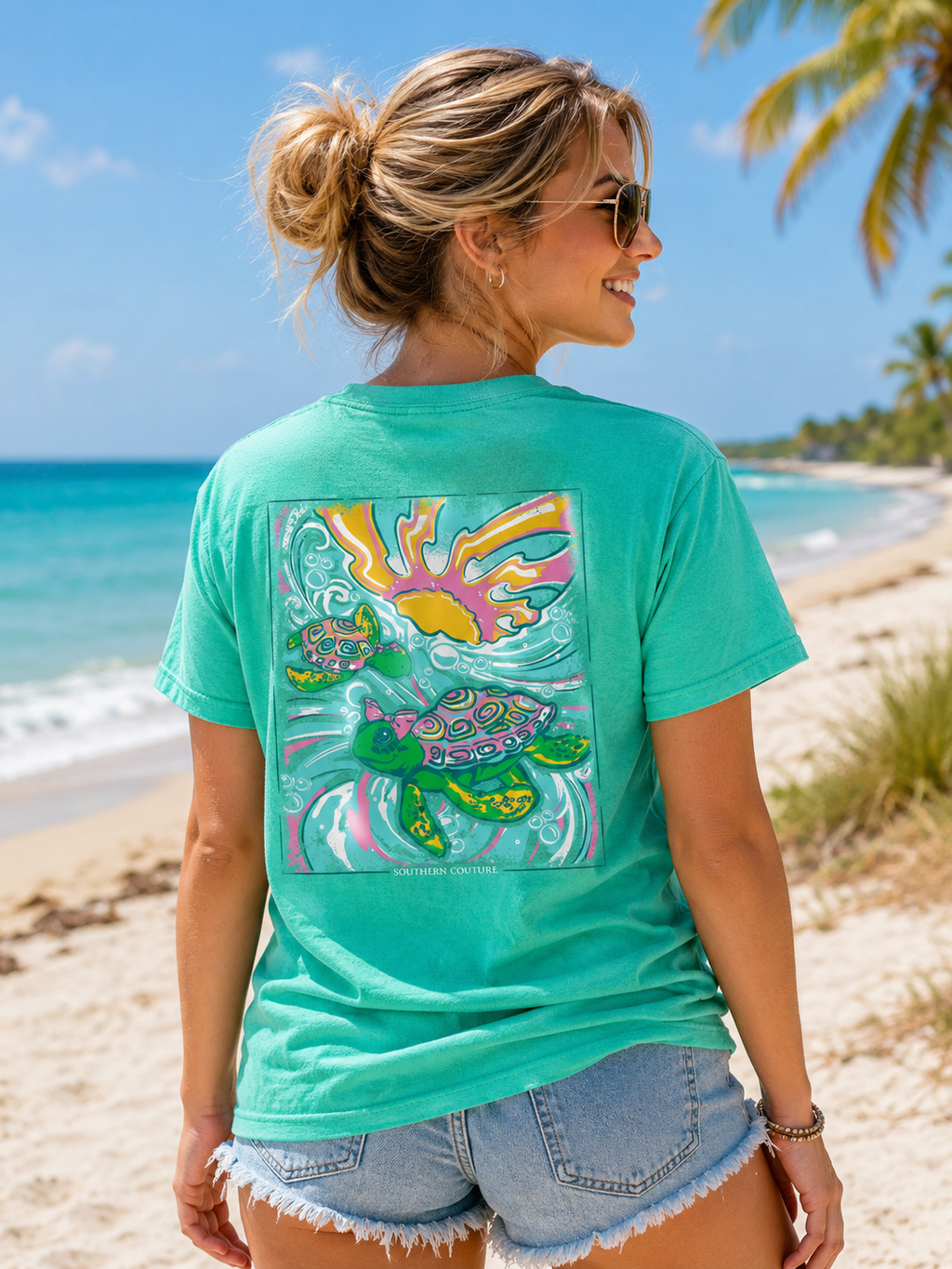 Southern Couture Sunshine Swimming Turtles Comfort - Adult & Kids T-Shirts, Sweatshirts & Hoodies apparel design preview 1