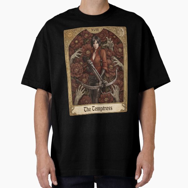 Resident Evil Ada Wong Vintage Tarot Card Gaming Art - Adult & Kids T-Shirts, Sweatshirts & Hoodies apparel design preview 1