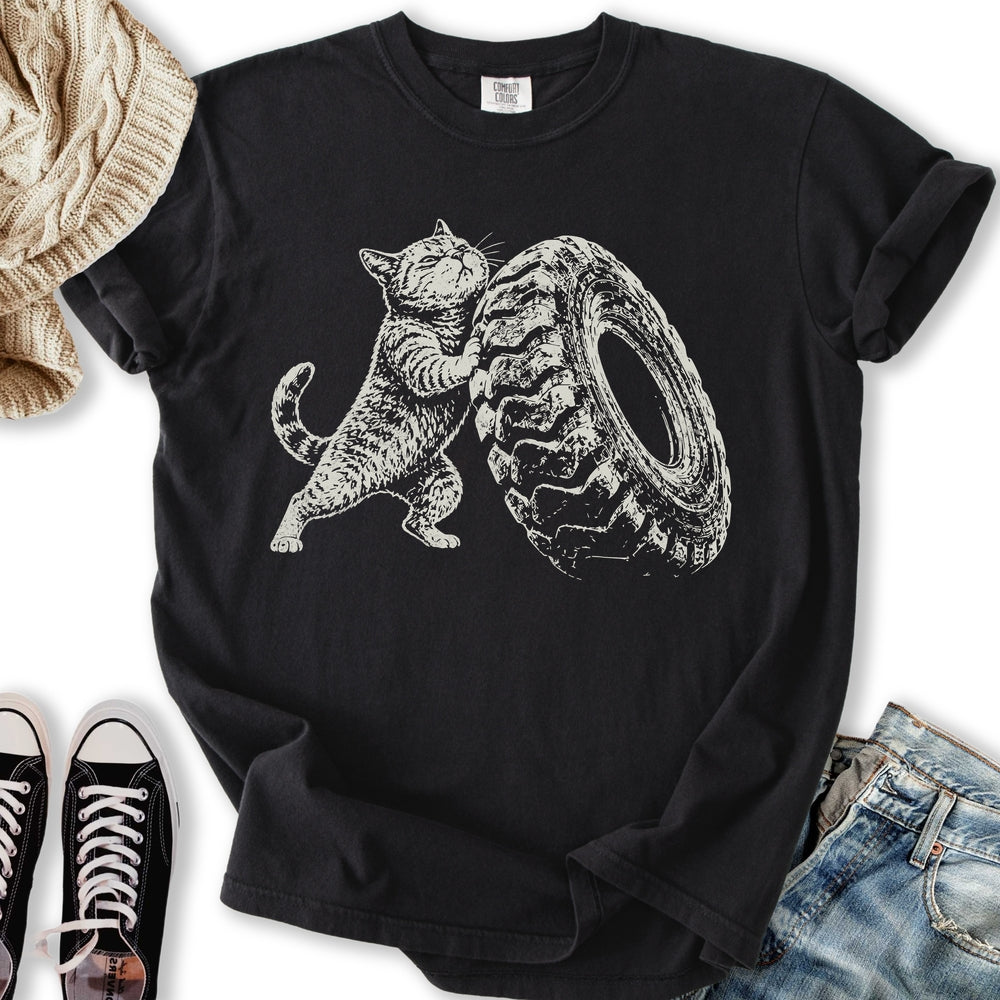 Strongman Cat - Adult & Kids T-Shirts, Sweatshirts & Hoodies apparel design preview 2