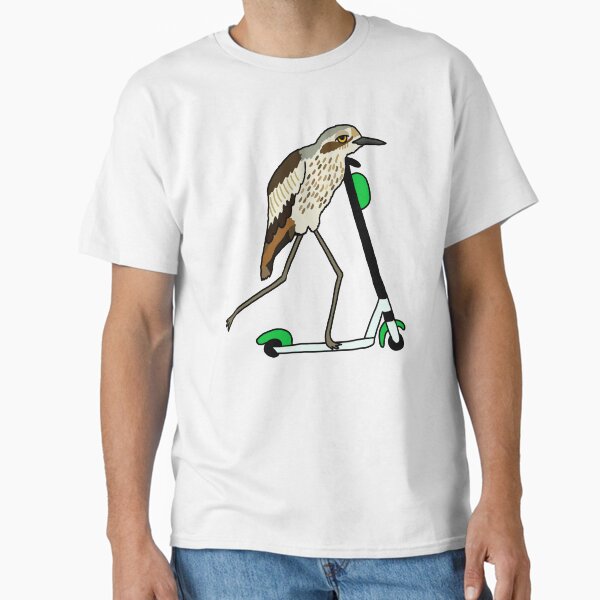 Bush-stone Curlew on a Scooter Blue - Adult & Kids T-Shirts, Sweatshirts & Hoodies apparel design preview 1