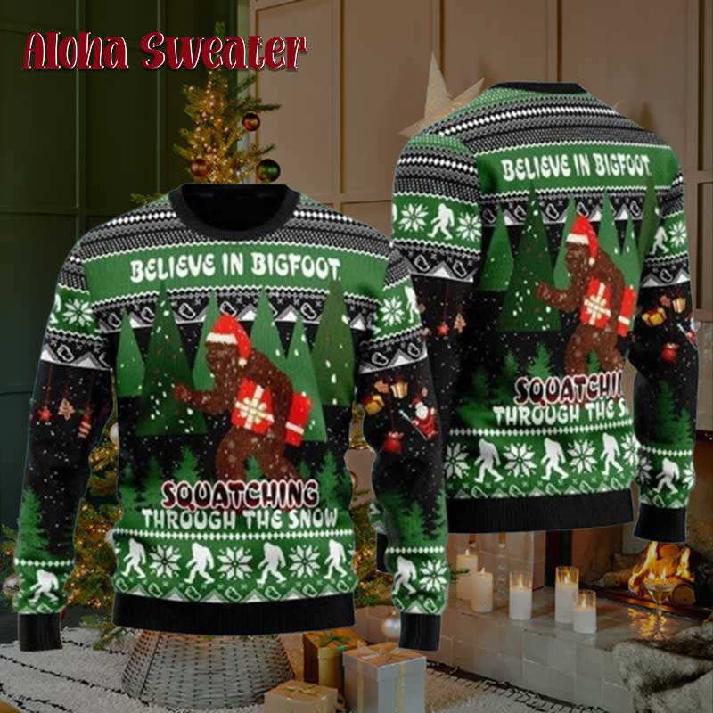 Is This Jolly Enough Bigfoot Ugly Christmas Sweater product image 5