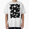 Retro Daisy Flowers in Black White #1 #floral - Adult & Kids T-Shirts, Sweatshirts & Hoodies apparel design preview 1