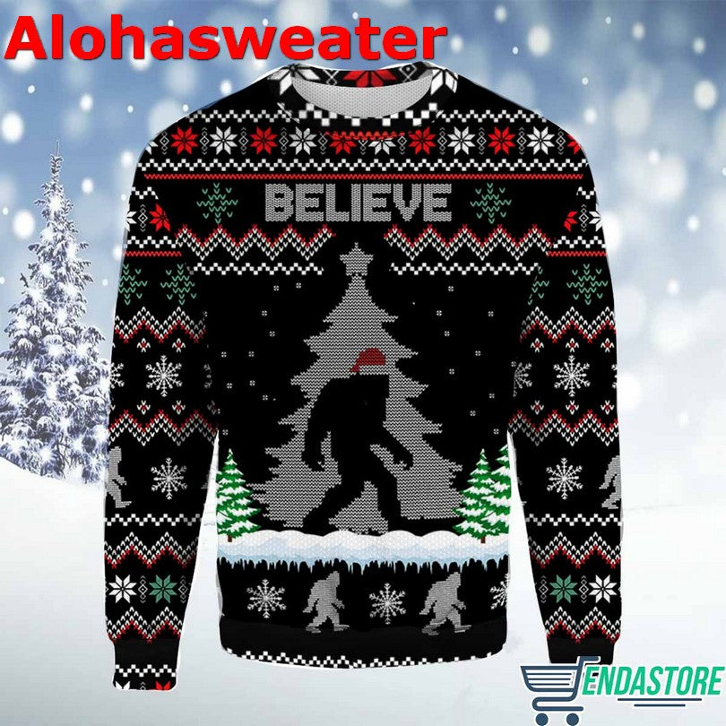 Bigfoot Camping Christmas Ugly Christmas Sweater product image 3