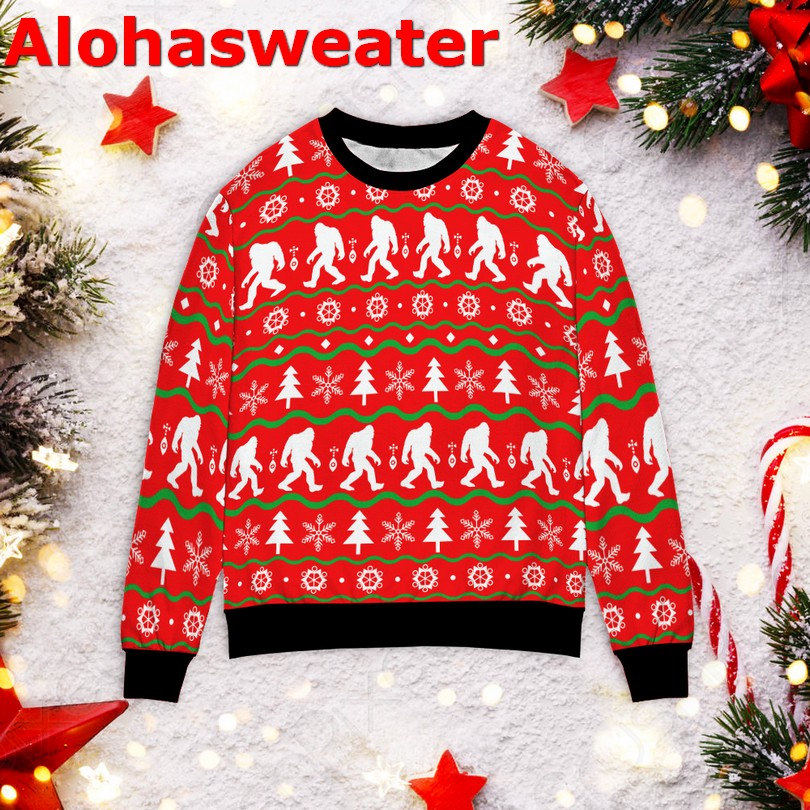 Bigfoot Camping Christmas Ugly Christmas Sweater product image 2