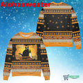 Black cat what murderous with knife Christmas sweater product image