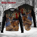 Black Deer Hunting In Forest Ugly Christmas Sweater product image