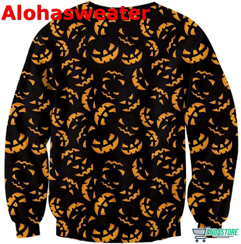 Black Halloween Pumpkin Smiling Ugly Christmas Sweater product image 2