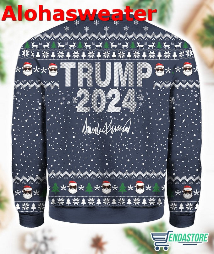 Blue Funny Trump Dancing Make Christmas Great Again Ugly Sweater product image 2