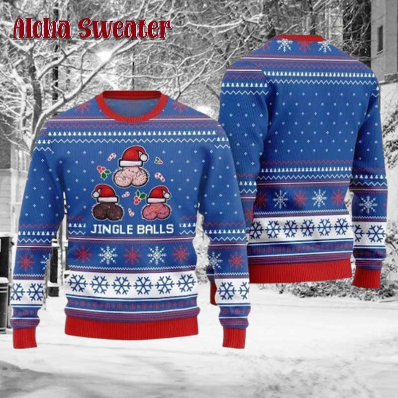 Blue Vers Jingle Balls Naughty Ugly Christmas Sweater product image