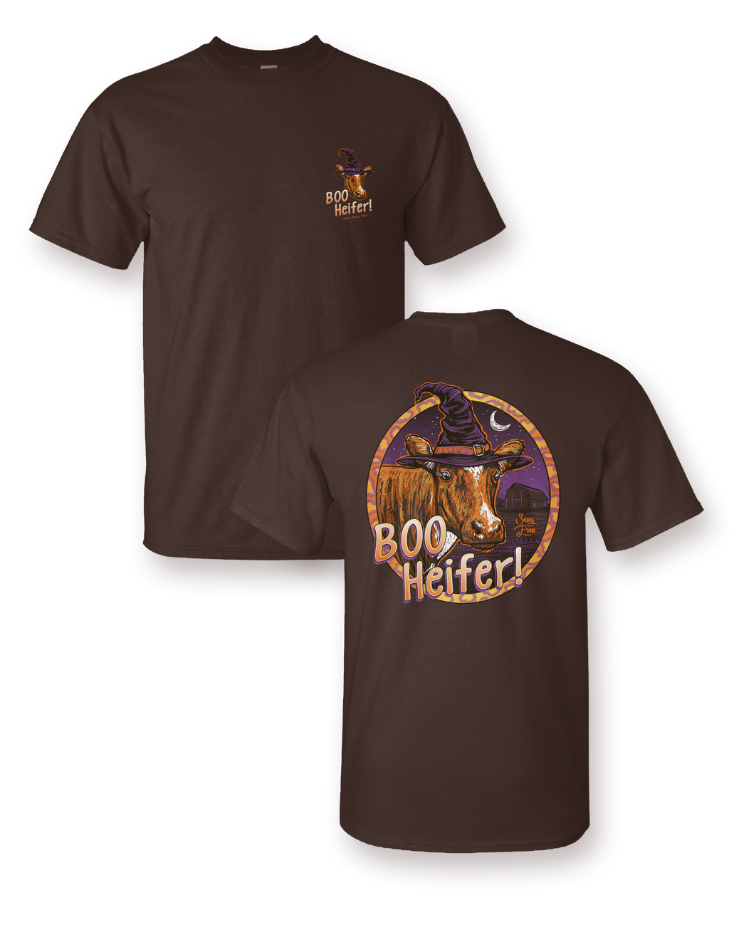 SALE Sassy Frass Boo Heifer Halloween Cow Bright - Adult & Kids T-Shirts, Sweatshirts & Hoodies apparel design preview 1