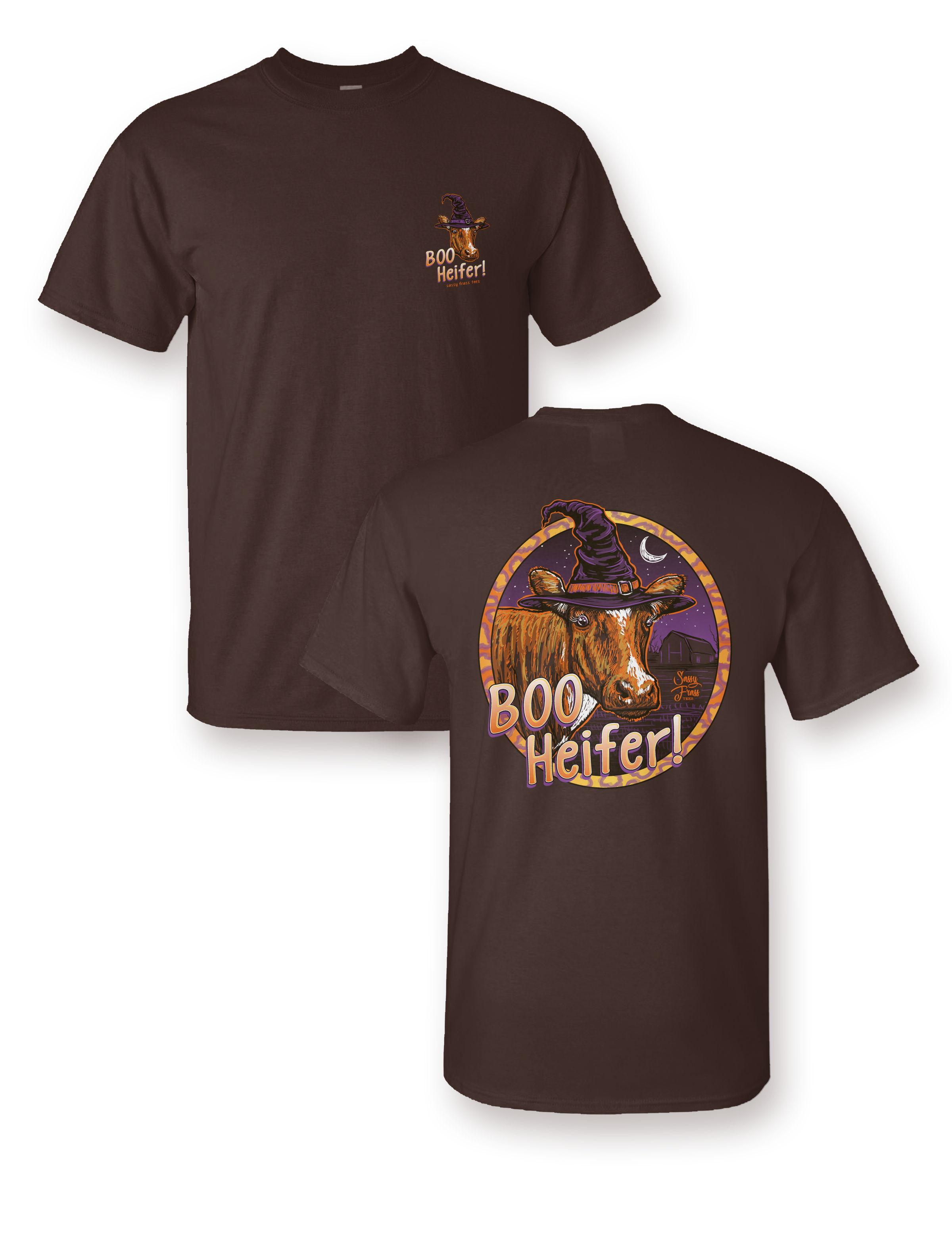 SALE Sassy Frass Boo Heifer Halloween Cow Bright - Adult & Kids T-Shirts, Sweatshirts & Hoodies apparel design preview 1