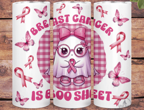Breast Cancer is Boo Sheet October Ghost 20 oz Skinny - Adult & Kids T-Shirts, Sweatshirts & Hoodies apparel design preview 1