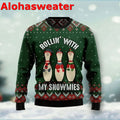 Bowling rollin with my snowmies Christmas sweater product image