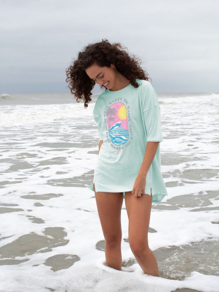 Simply Southern Makes You Happy Beach Boxy Oversized - Adult & Kids T-Shirts, Sweatshirts & Hoodies apparel design preview 1