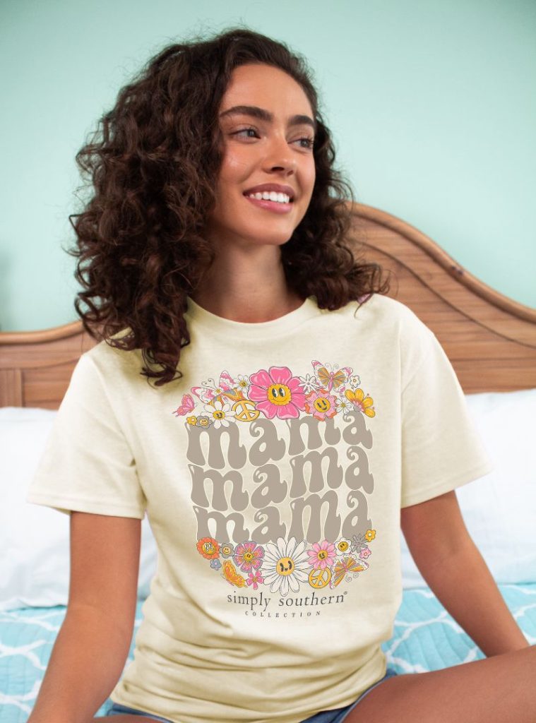 Simply Southern Mama Flowers Boxy Oversized - Adult & Kids T-Shirts, Sweatshirts & Hoodies apparel design preview 1