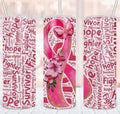 Breast Cancer Ribbon and Flower Encouragement 20 oz - Adult & Kids T-Shirts, Sweatshirts & Hoodies apparel design preview 1