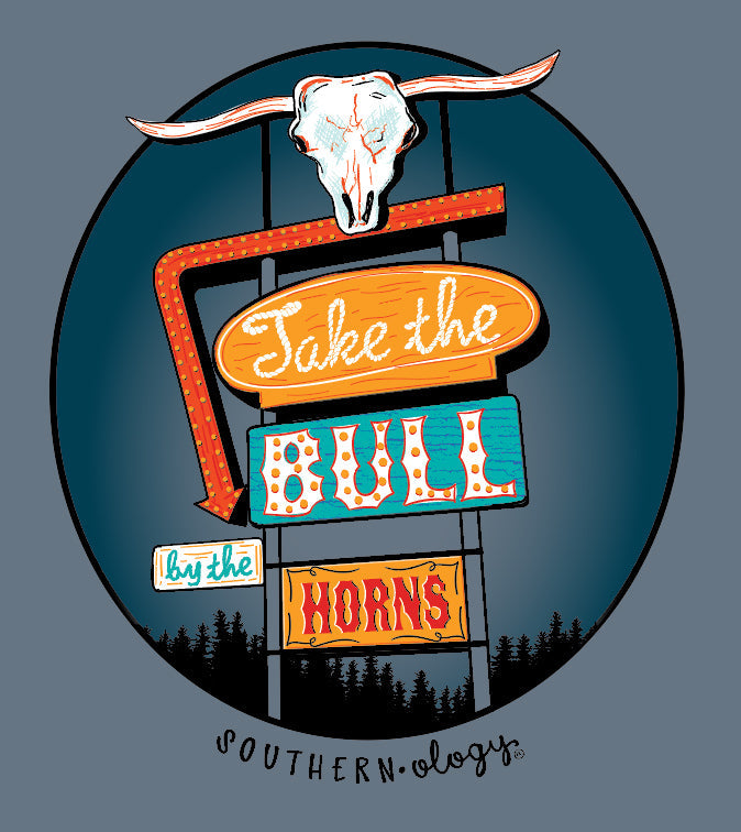 Southernology Bull by the Horns Signs Comfort Colors - Adult & Kids T-Shirts, Sweatshirts & Hoodies apparel design preview 2