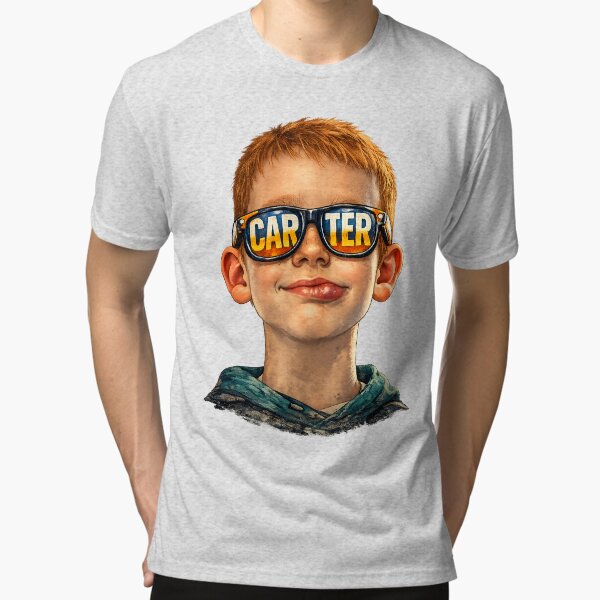 Carter Glasses Tri-blend - Adult & Kids T-Shirts, Sweatshirts & Hoodies apparel design preview 1