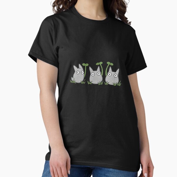 Chibi Totoro White with Big Leaves Studio Ghibli - Adult & Kids T-Shirts, Sweatshirts & Hoodies apparel design preview 1
