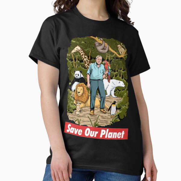 David Attenborough Save Our Planet - Adult & Kids T-Shirts, Sweatshirts & Hoodies apparel design preview 1